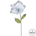 thumbnail image 3 of Vickerman 23" Silver Hibiscus Artificial Christmas Pick, 3 per Bag, 3 of 3