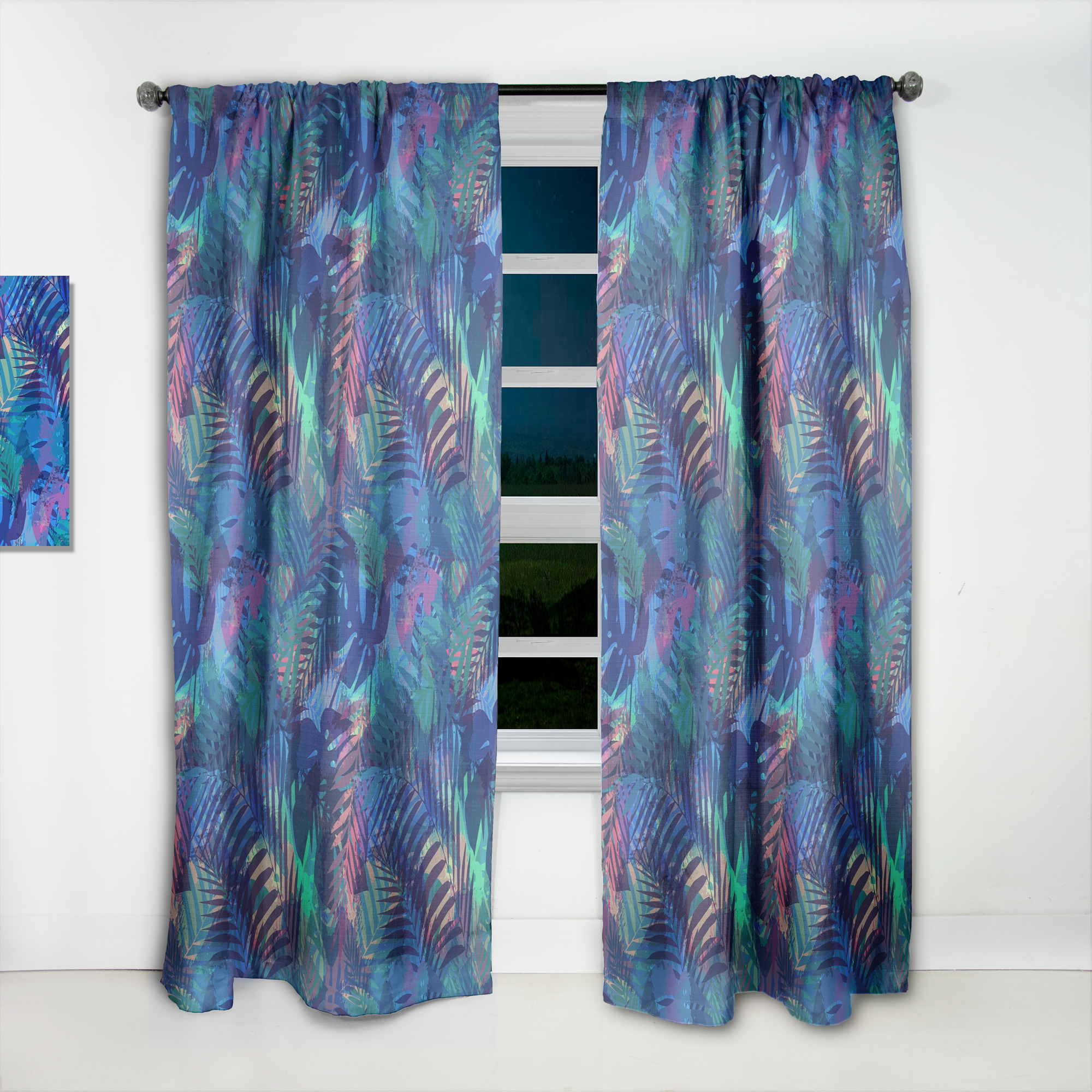 Designart 'Tropical Blue Mood VII' Modern & Contemporary Curtain Panel
