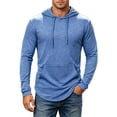 thumbnail image 2 of Lightweight Hoodies for Men Long Sleeve Plain Pullover Sweatshirt with Pockets Fall Gym Workout Hoodie, 2 of 6