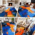 thumbnail image 5 of 6'x9' Area Rugs, Orange Blue Indoor Outdoor Area Rug for Living Room Bedroom, Geometric Oil Painting Modern Abstract Washable Bathroom Rugs Kitchen Floor Carpet Mats Home Decor Aesthetic, 5 of 8