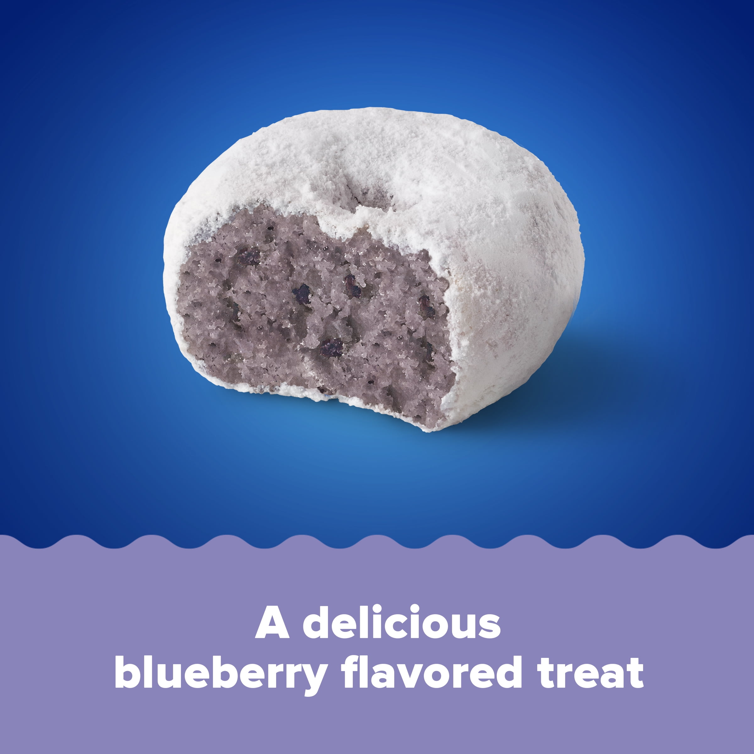(3 pack) Tastykake Blueberry Mini Donuts, Shareable Blueberry Flavored Powdered Donuts, 10 oz Bag, Shelf-Stable