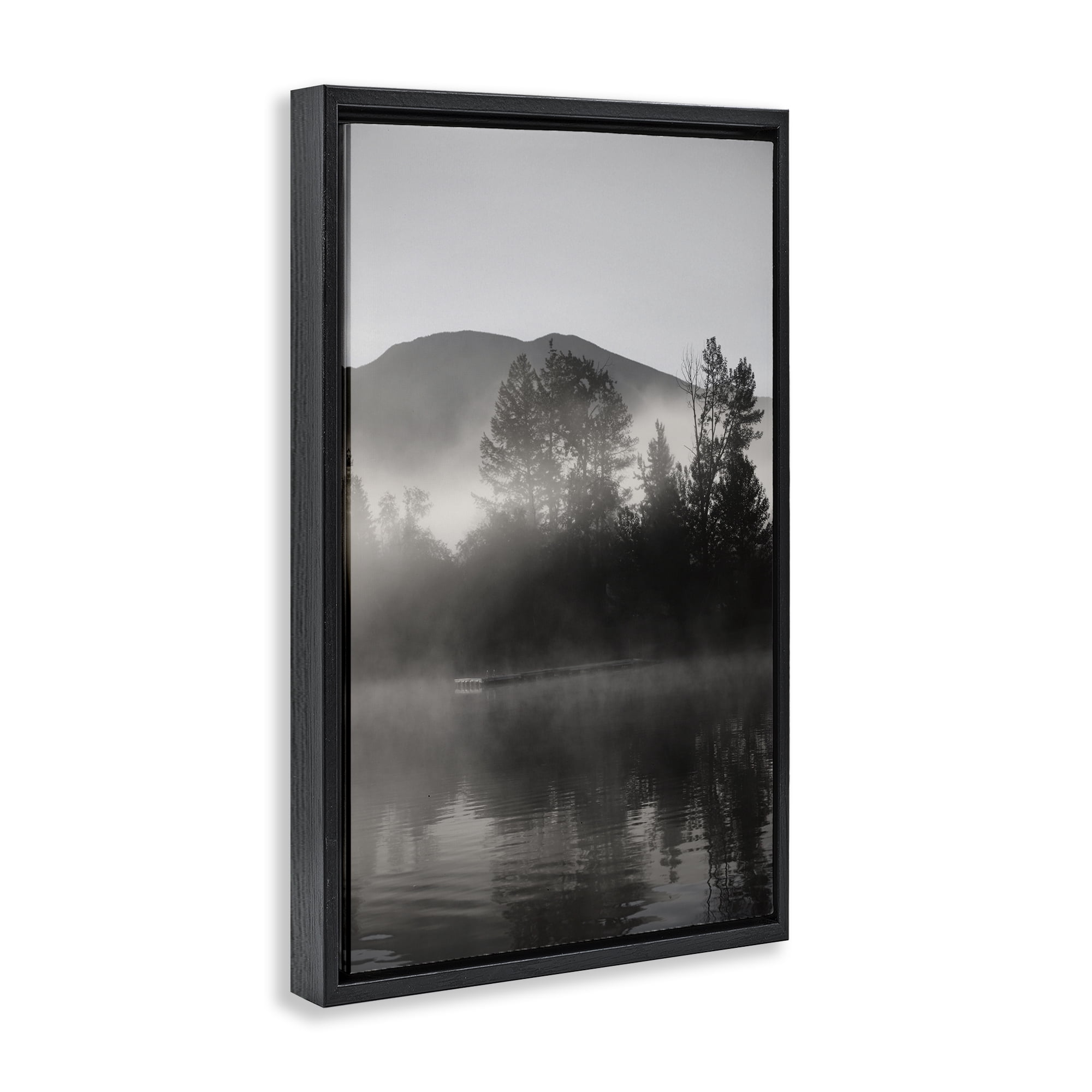 Stupell Industries Soothing Lake Ripples Landscape & Nature Photography Black Floater Framed Canvas Art Print Wall Art, 17 x 25