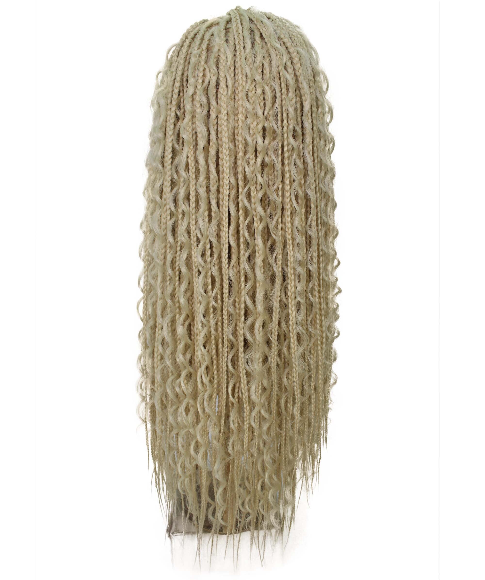 LUXLUXE Hailey Curly Braided 30 in Long Braided Wig, Beauty Heat Resistant Fiber, Light Blonde Color