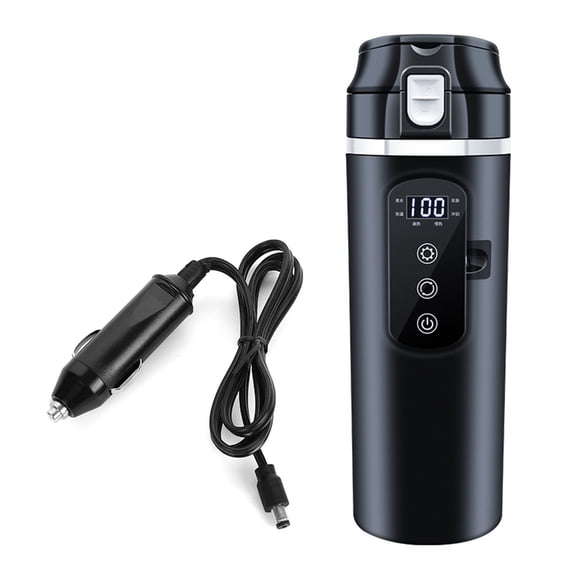 ROZYARD 12V 24V Car Heating Cup Car Heated Mug, 500ml Stainless Steel Travel Electric Coffee Cup 17oz Heating Mug