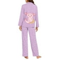 thumbnail image 4 of FOR U DESIGNS Purple Axolotl Button Pajamas for Women Set 2 Piece Size XL Button Sleepwear Long Sleeve Tops and Pants for Women Button Up Nightwear with Pockets, 4 of 7