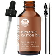 iQ Natural, 100% Organic Pure Castor Oil, Boost Growth for Eyelashes, Hair, Eyebrows, 1.01 fl oz