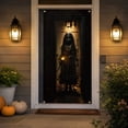 thumbnail image 4 of OCCOA Halloween Door Cover Scary Ghost Girl Holding Candle Hanging Decor for Front Door Porch Entryway Wall Haunted House Halloween Party Gift, B, 4 of 7