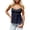 a-Black31373, variant on Womens Solid Color V Neck Spaghetti Strap Camisole Ruffled Bust Smocked Waist Sleeveless Summer Top For Casual Daily Wear White
