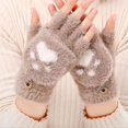 thumbnail image 4 of Guantes gruesos y cálidos para mujer, de moda, con forma de garra de gato, de felpa, suaves, cortos, sin dedos, de medio dedo, para invierno., 4 of 6