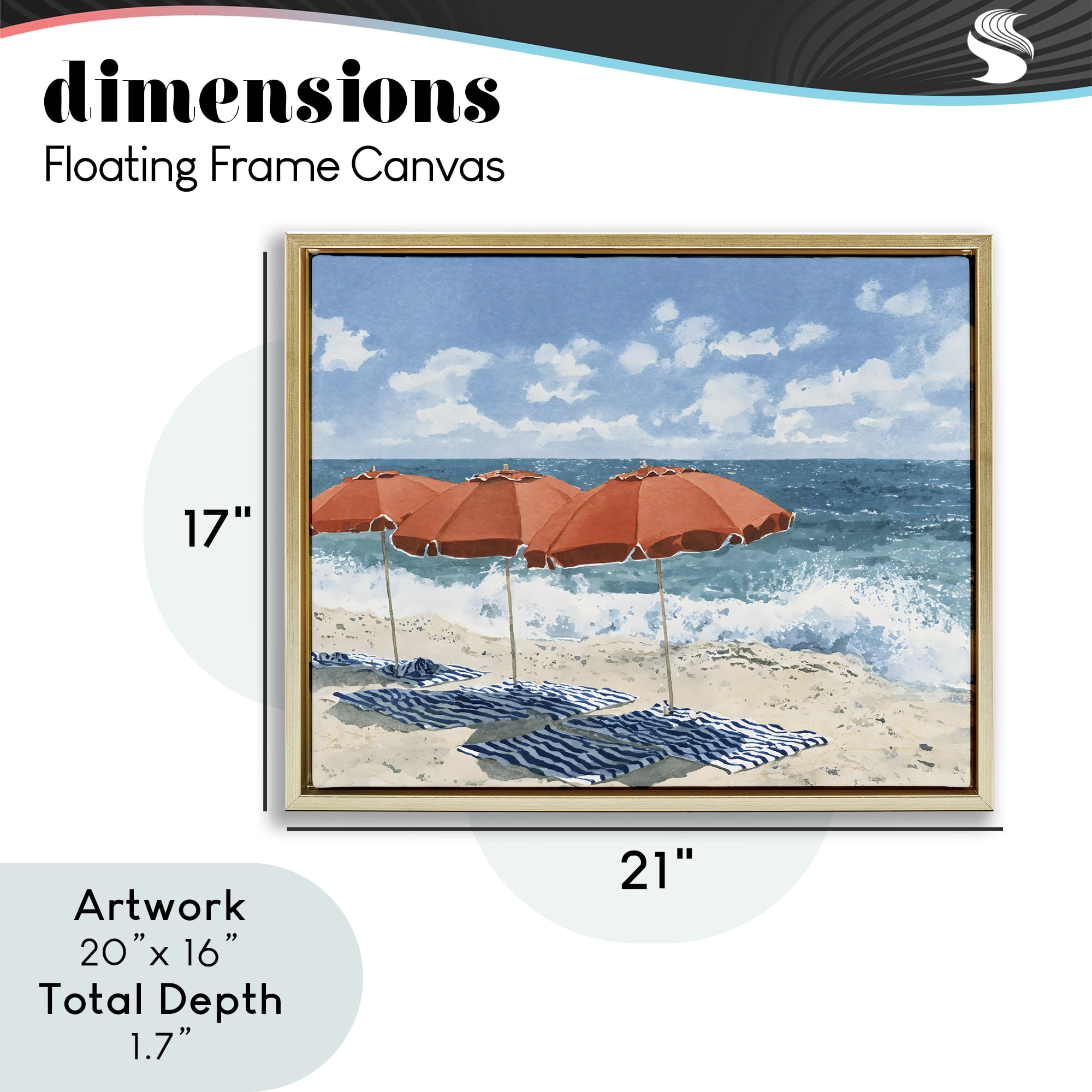 Stupell Industries Shade From The Sun Gold Framed Floater Canvas Wall Art, design by Franklyn Gregory