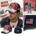 thumbnail image 7 of Yungyresw Unisex Baseball Caps Adjustable Strap Anniversary USA Hat Never Forget Memorial Caps Patriotic American Flag Sun Hat D One Size, 7 of 7