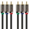 FosPower [25 FT] 3RCA Male to 3RCA Male RGB Plugs, YPbPr Component Video Connectors Cable for DVD Players, VCR, Camcorder, Projector, Game Console and More - (Red, Green, Blue)