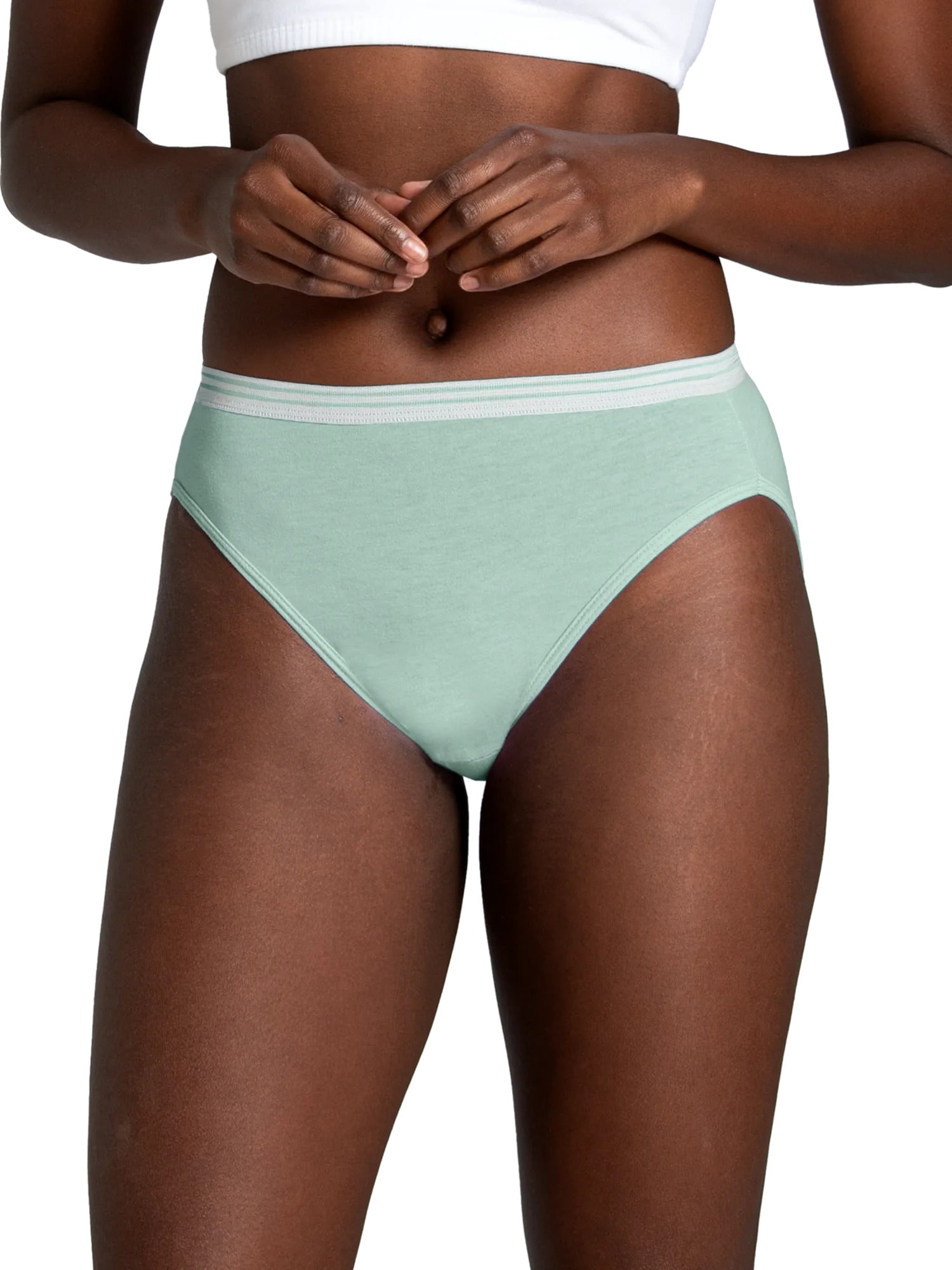 Fruit of the Loom Women's Cotton Hi-Cut Brief Underwear, 10-Pack