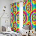 thumbnail image 5 of Orange and Purple Tie Dye Pattern Insulated Teens Curtains Set Of 2, Bedroom Essentials, Toddler Room Decor 52x84in(132x213cm), 5 of 5