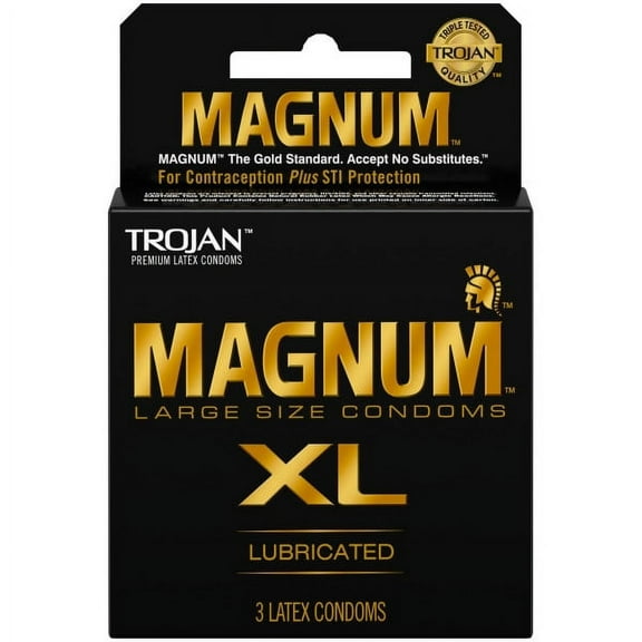 TROJAN Magnum XL, Extra Large Condoms, 3 Count(2pack)