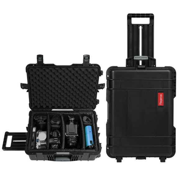 Waterproof Camera Cases, 24 x 17.5 x 10 Inch, Travel Rolling Case with Padded Dividers for Cameras, Lenses, Drones, Gear, equipment, Shockproof,Airline Carry-On, Inner 20.79"x 14.57" x 7.48"