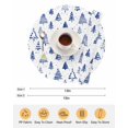 thumbnail image 6 of 13 Inch Round Placemats Set of 6, Christmas Tree Non Slip Heat Insulation PP Table Mats, Xmas Blue Cartoon Tree Snowflakes Rustic Washable Place Mats for Kitchen Dining Party Table Decor, 6 of 7