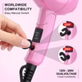 thumbnail image 6 of Lura Travel Portable Hair Dryer,Dual Voltage Mini Folding Handle Hair Blow Dryer Lightweight with 1 Concentrator,Pink, 6 of 8