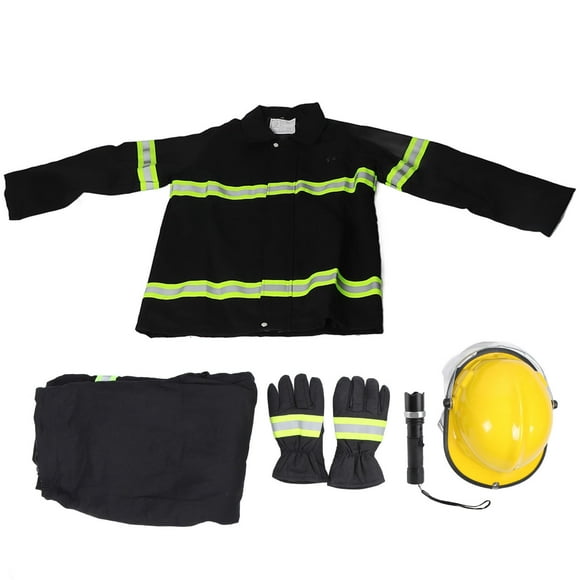 Flame Resistant FR Coverall, Fire Retardant High Vis Coverall with Reflective Tap, Helmet & Gloves, High Visibility Protective Safety FR Workwear Coverall for Men Navy Blue