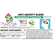 Calm Blend - Chamomile, Damiana, Lemon Balm, Passionflower & more - Honest Herbs - 450mg - 200 Veggie Caps
