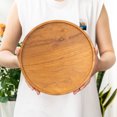 thumbnail image 2 of Pizza Teak Wood Tray - 9.8 Inch 2-Pack, 2 of 5