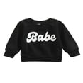 thumbnail image 1 of Toddler Baby Boys Girls Pullover Long Sleeve Babe Letters Print Sweatshirt Tops Fall Winter Clothes, 1 of 6