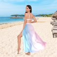thumbnail image 6 of FORMRS Womens Beach Sarong Semi-Sheer Bikini Wrap Skirt Swimsuit Cover-ups, Light Pink Gradient, 6 of 7