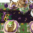 thumbnail image 2 of Rdsfhsp Mardi Gras Mask Purple Green Table Runner, Carnival New Orleans Masquerade Home Kitchen Decor, Brazil Festival Indoor Outdoor Dining Decoration Holiday Party 13x72 Inch, 2 of 5