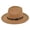 Khaki, variant on Women's British Jazz Hat Ladies Wide Brim Fedora with Chain Cowboy Style for Winter Fashion Beige One Size