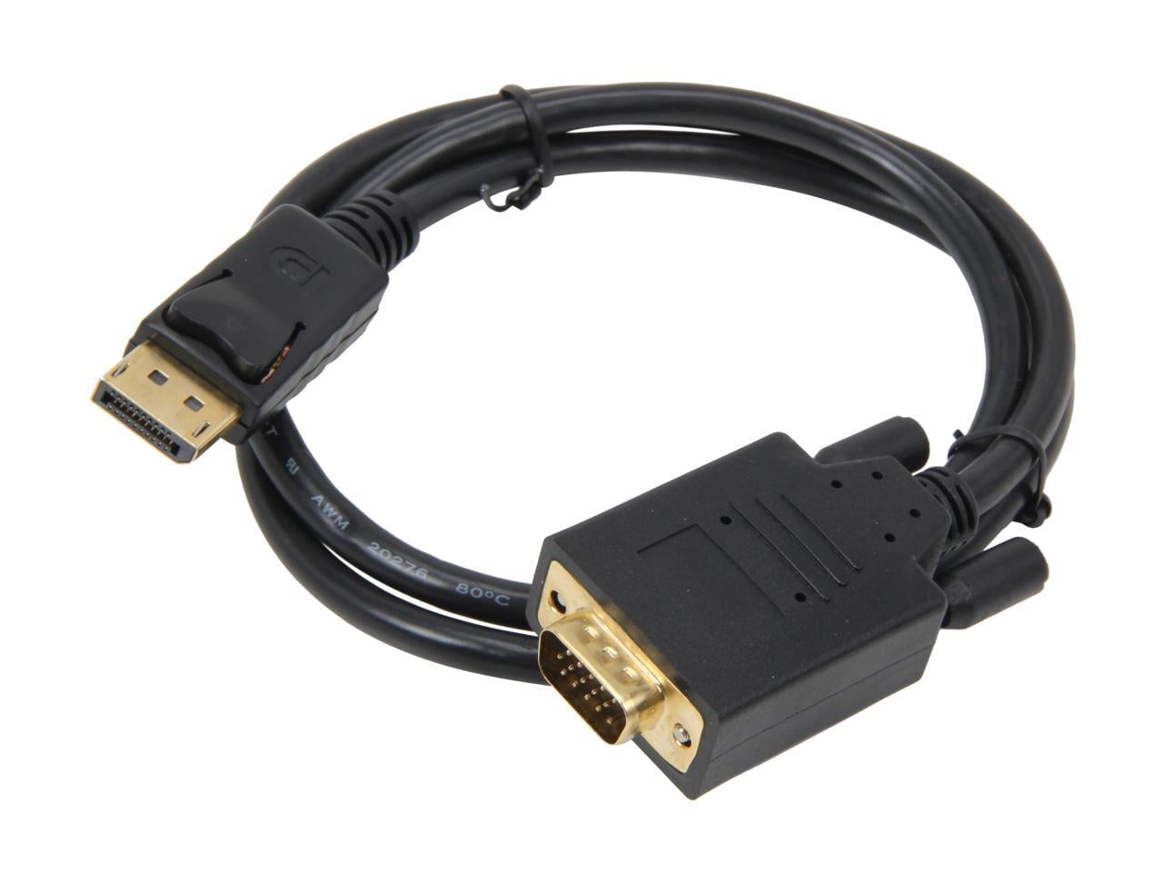 Nippon Labs DP-VGA-3 3 ft. Black DisplayPort to VGA DisplayPort to VGA 28 AWG Cable Male to Male
