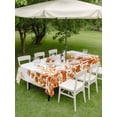 thumbnail image 4 of Outdoor Tablecloth with Umbrella Hole for Patio/Picnic/Party/Camping, Orange Eucalyptus Leaves Waterproof Table Cloth Rectangle Table Cover Washable, Watercolor Spring Summer Botanical (60"x 84"), 4 of 8