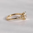 thumbnail image 3 of Jewelerix Oval Cut Diamond Engagement Ring Vermeil 14K Gold Cluster Side Stones, Elegant Bridal Jewelry Gift for Women, Perfect for Proposal Ring, 3 of 5