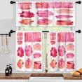 thumbnail image 3 of LALILO Kitchen Curtains and Valances Set of 3 36" Pink Window Treatment Tiers for Window Decor, 3 of 5