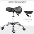 thumbnail image 4 of HOMCOM Height Adjustable Hydraulic Rolling Salon Stool Swivel Saddle Chair, 4 of 10