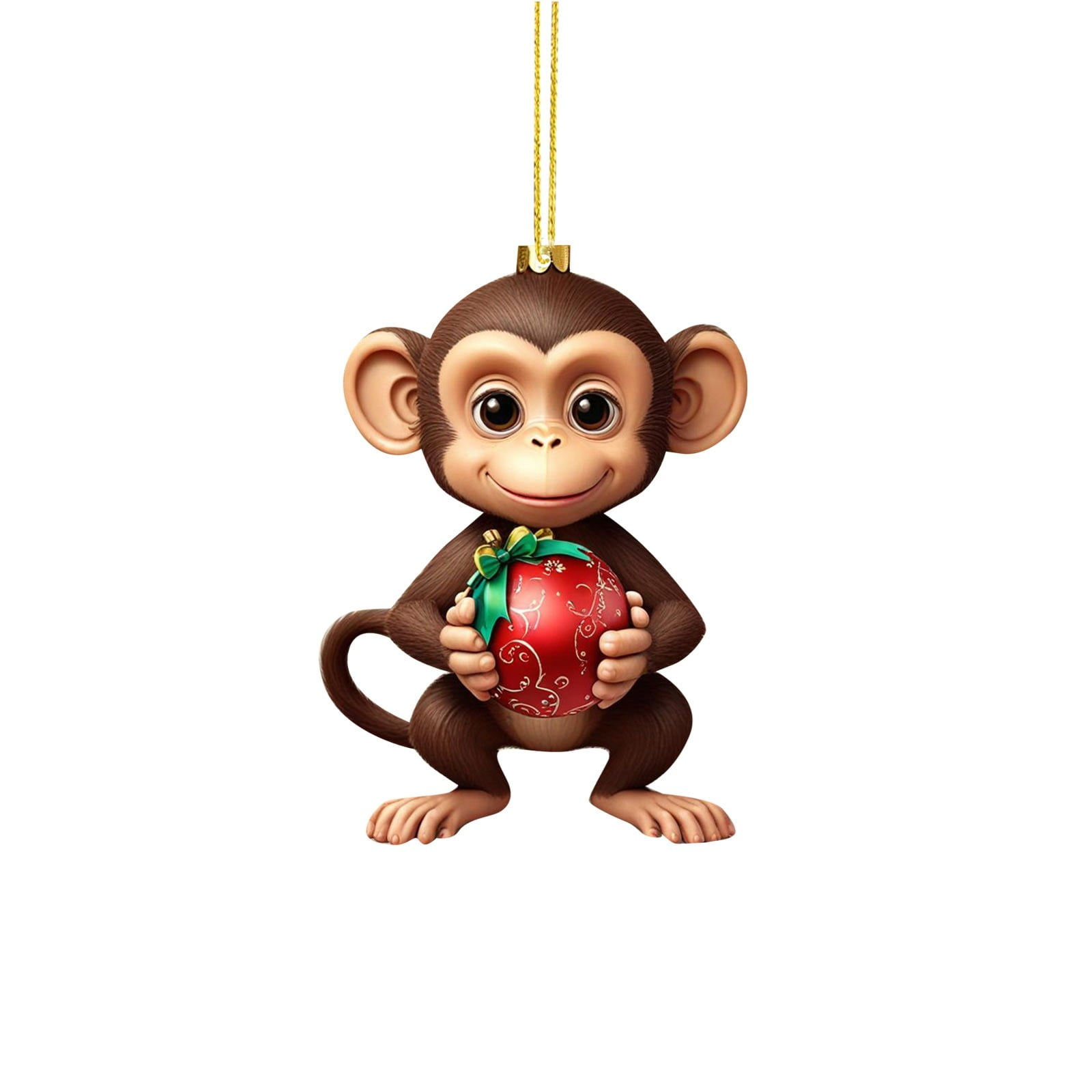 Pendentif de Sapin de Noël Pendentif Monkey Pendentif de Noël Ornements Empilables pour Livre Ornements de Noël Monkey Tenant des Ornements en Acrylique de Noël Ornements du Nouvel An