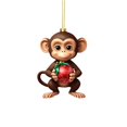 thumbnail image 1 of Christmas Tree Pendant Tree Monkey Pendant Christmas Pendant Book Stacking Ornaments Christmas Monkey Holding Christmas Acrylic Ornaments New Year Ornaments A, 1 of 4