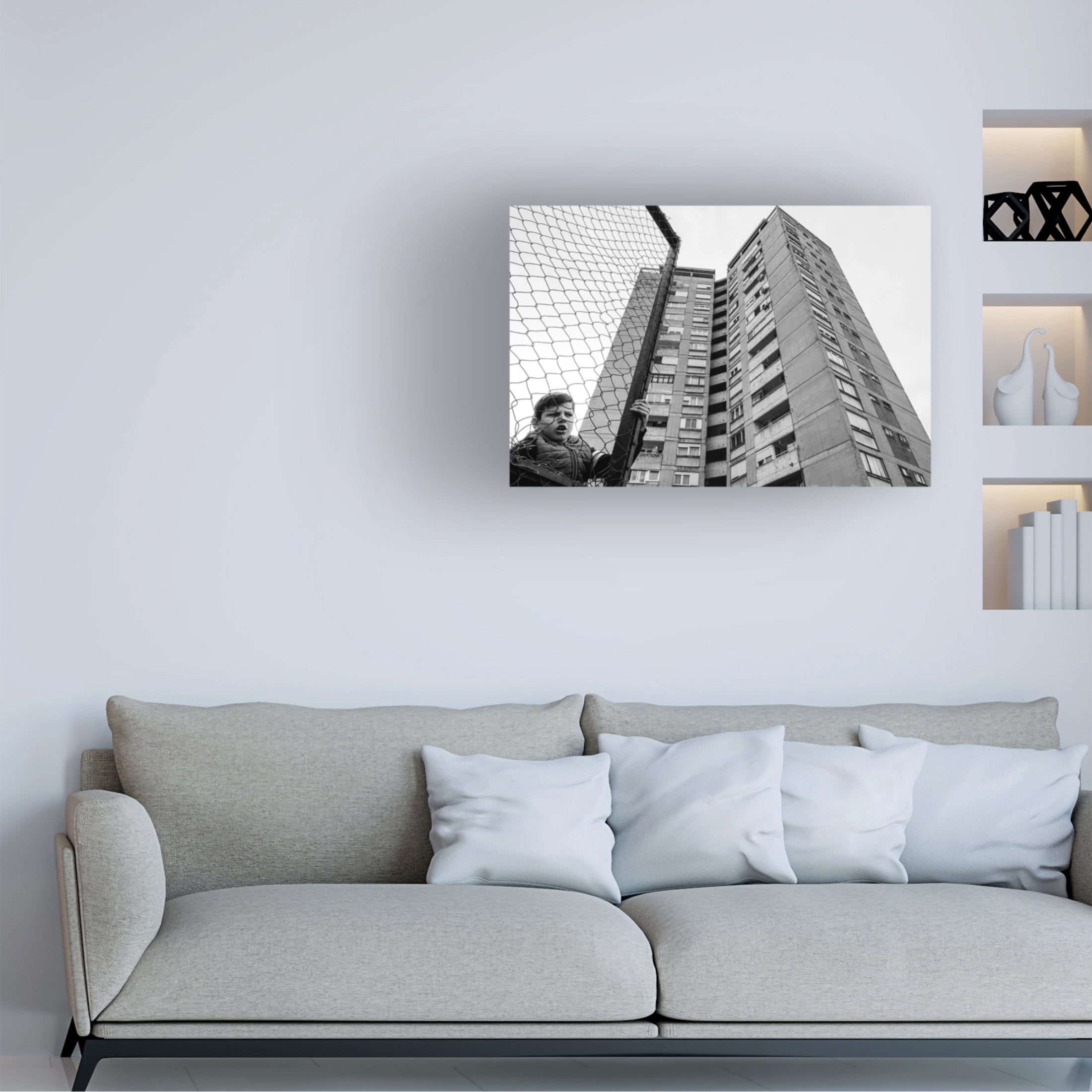 Trademark Fine Art Svetislav Cvetkovic The Boy Behind The Fence Canvas Wall Art