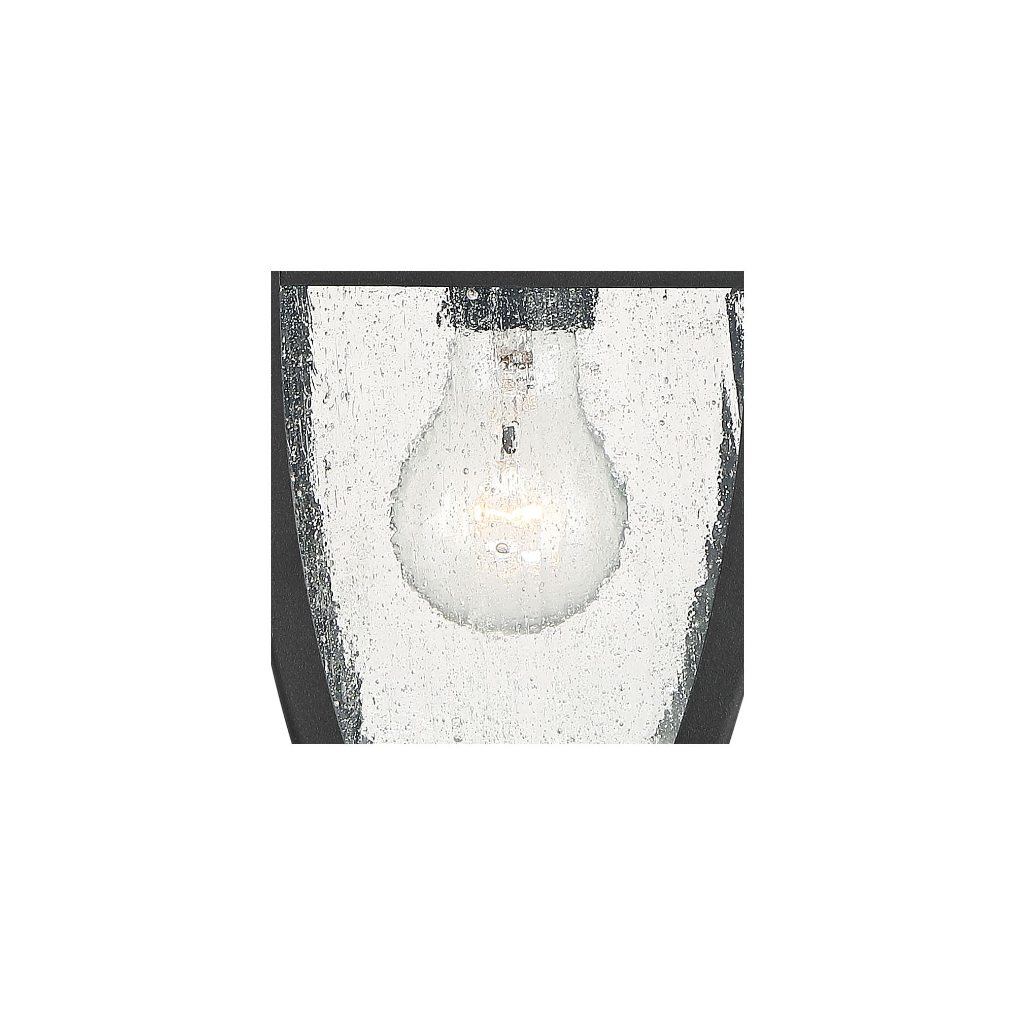 John Timberland Outdoor Wall Light Fixture Black 12" Clear Seedy Glass Motion Security Sensor for Exterior House Porch Patio Deck