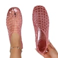 thumbnail image 4 of Samdudou Jelly Mesh Sandal for Women Transparent Hollow Ballet Flats Round Closed Toe Non-Slip Beach Shoes Summer Lightweight Breathable Dailywear, 4 of 9