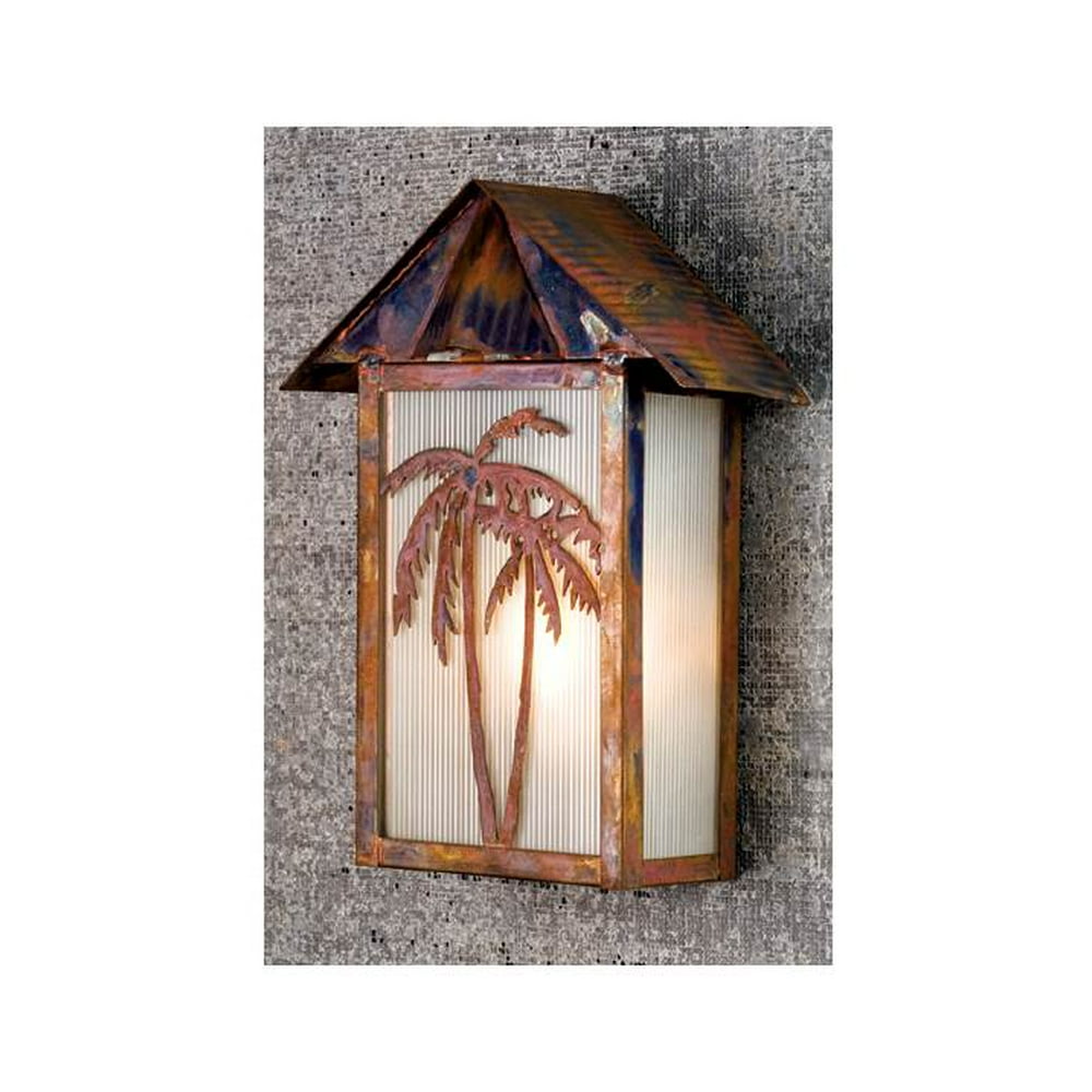 Meyda 9.5"w Tropical Floral Palm Tree Wall Sconce