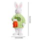 thumbnail image 5 of Figura de conejo de Pascua de resina con flores y zanahorias, adorno de mesa de primavera para decoración de escritorio, oficina y hogar., 5 of 8