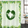 thumbnail image 2 of St. Patrick's Day Shower Curtain, Waterproof Shower Curtains for Bathroom, Lucky Shamrock Leaves Lips Green Stripes Washable Fabric Bathtub Curtain Set Bath Decor with 12 Hooks Standard 72"x72", 2 of 8