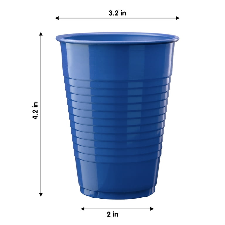 Exquisite 100-Pack 12 oz Dark Blue Disposable Plastic Cups - Durable and  Stylish Party Cups - Walmart.com