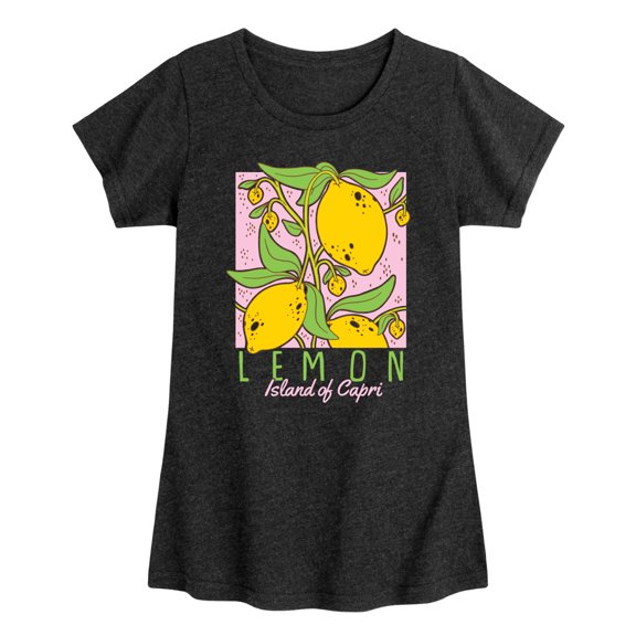 Instant Message - Lemon Island of Capri - Youth Girls Fitted Short Sleeve T-Shirt