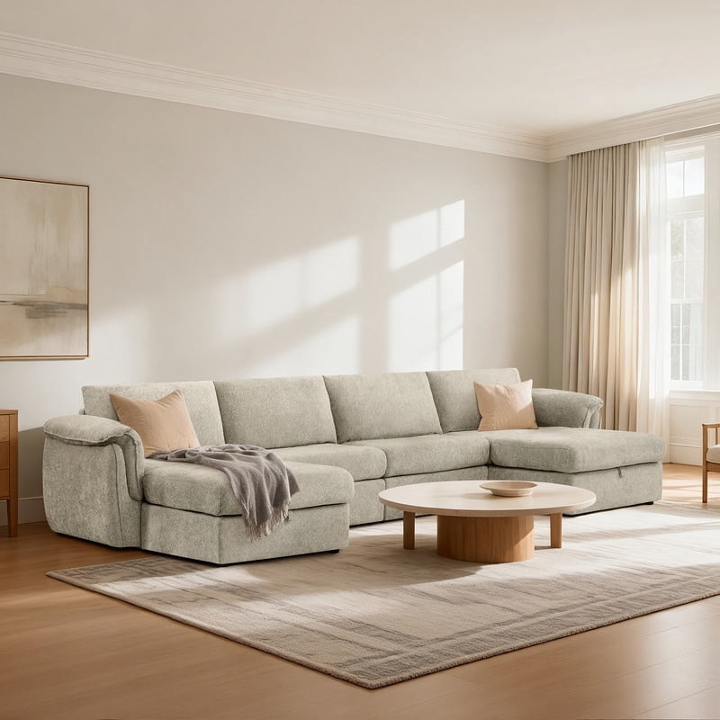 Spruce & Spring 84" Compressed Boneless 3-Seater Sofa with Marshmallow Style