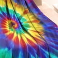 thumbnail image 3 of Colorful Rainbow Tie Dye Spiral Pattern Blanket,Comfortable Soft Flannel Throw Blanket,All Season,Warm Lightweight Blankets for Sofa Bed Couch Living Room Chair,30"x40", 3 of 4