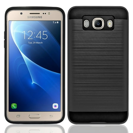 Samsung Galaxy J5 2016 / J510 Hybrid Metal Brushed Shockproof Tough Case Cover