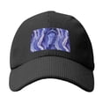 thumbnail image 4 of Baseball Cap Bent Eaves Design 6 Piece Cap Body Breathable Not Hot Plastic Cap Drag For Daily Travel Vacation Blueviolet Marble_3 Black, 4 of 8