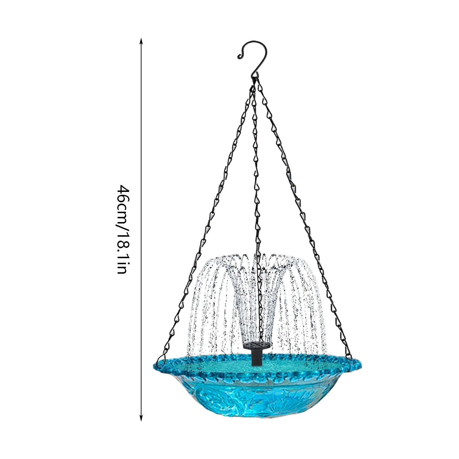 2PCS Solar Powered Bird Bath Fountain & Hummingbird Feeder 2-in-1 Outdoor Hanging Bird Bath for Garden, Backyard, Patio - Automatic Water Fountain for Small Birds with Solar Panel - Weather Resistant