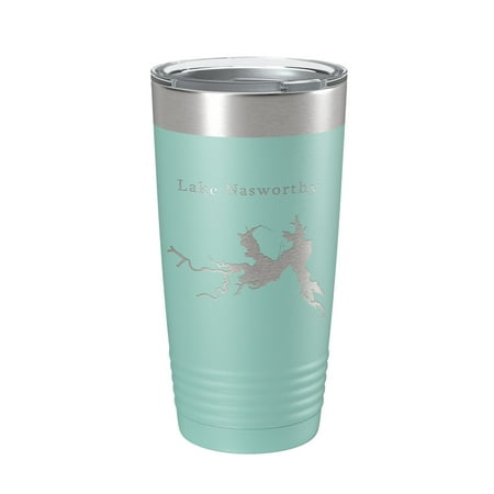 

Lake Nasworthy Map Tumbler Travel Mug Insulated Laser Engraved Coffee Cup Texas 20 oz Teal